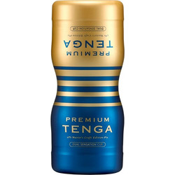 Tenga Premium Dual Sensation Cup Stroker Pocket Αυνανιστήρι με Αναρρόφηση Gold/Blue