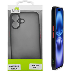 Lime Successories Lime Θηκη Iphone 16 6.1'' Hardshell Fusion Full Camera Protection Black With Red KEYS