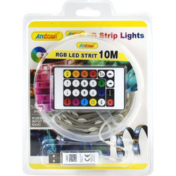 Andowl Αδιάβροχη Ταινία LED RGB Μήκους 10m με Τηλεχειριστήριο SMD5050 Q-DT75