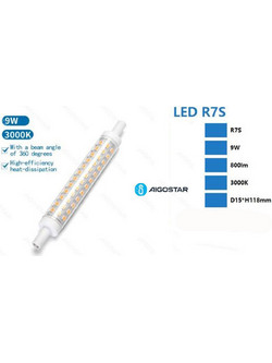 Λάμπα LED για Ντουί R7S 9W 830LM 118mm Θερμό Λευκό 3000K Aigostar 520141 - Aigostar