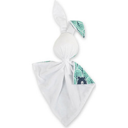 Cuddly rabbit double-sided - mint forest/white