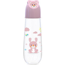 Lorelli Πλαστικό Μπιμπερό με Θηλή Σιλικόνης 0m+ Animals Hood Blush Pink Bunny 250ml