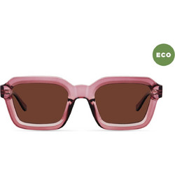 Meller Nayah Dark Pink Kakao Γυαλιά Ηλίου Τετράγωνα Κοκάλινα Ροζ με Ροζ Polarized Φακό