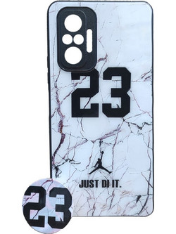 Θήκη TPU Back Cover με Pop Holder Marble No23 για Xiaomi Redmi Note 10 Pro, λευκή