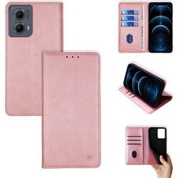 Sonique Vintage Magnet Wallet Θήκη Πορτοφόλι Ροζ Χρυσό (Motorola Moto Edge 5G 2024)