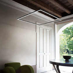 Ideal Lux Oracle Slim Κρεμαστό Φωτιστικό Οροφής Μονόφωτο LED με Θερμό Λευκό Φως Μαύρο 259161