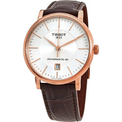 Tissot Carson Ανδρικό Ρολόι Αυτόματο με Καφέ Δερμάτινο Λουράκι T122.407.36.031.00