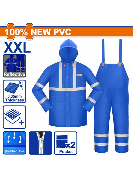 WADFOW ΑΔΙΑΒΡΟΧΟ ΚΟΣΤΟΥΜΙ PVC ΜΕ ΑΝΑΚΛΑΣΤΙΚΑ XXL (WRC500XXL)