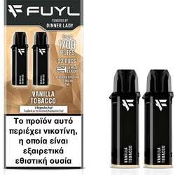 Dinner Lady Vanilla Tobacco Fuyl Disposable Prefilled Pods 20mg 850 Puffs (Βανίλια & Καπνός) (2 τεμ.)