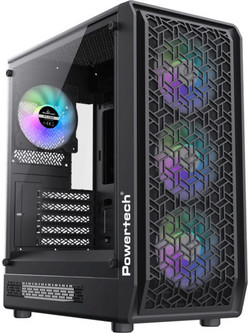 Powertech PT-1309 Gaming Midi Tower Κουτί Υπολογιστή RGB με Πλαϊνό Παράθυρο