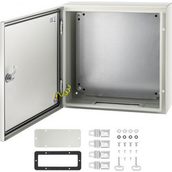 VEVOR NEMA Χαλύβδινο Κουτί 16x16x6'' NEMA 4X, IP66 Αδιάβροχο & Ανθεκτικό στη Σκόνη, Ηλεκτρικό Κουτί Εξωτερικού/Εσωτερικού Χώρου με Πλάκα Στήριξης DQXJSTCFS40X40X15V0