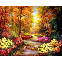 MISHBAY 5D Diamond Painting Picture Forest (30 x 40 cm)