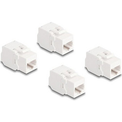 DELOCK Keystone module 86051, RJ45 σε LSA, Cat.6A UTP, λευκό, 4τμχ