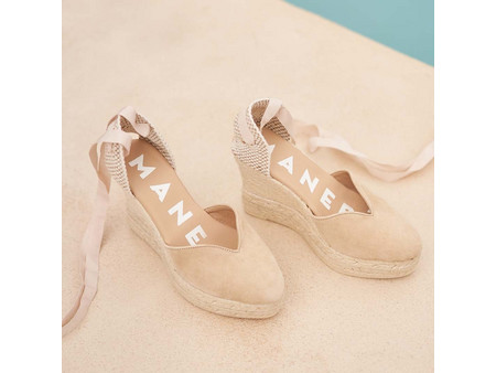 Manebi Heart Shaped Espadrilles Champagne Beige