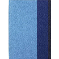 Σημειωματάριο Smythson Soho Leather Notebook Printed Stripe Nile Blue