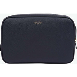 Smythson Leather Tech Accessories Pouch Navy