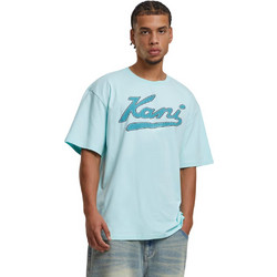 KARL KANI VARSITY PALM PRINT T-SHIRT TURQUOISE KM252-005-2