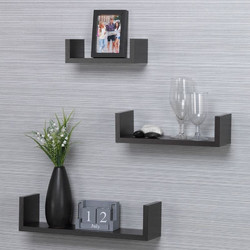 Ράφια Τοίχου MDF Wenge - 3 τμχ