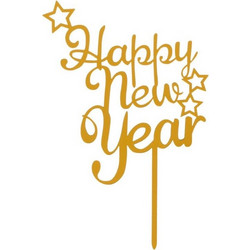Διακοσμητικό Γλυκών Βασιλόπιτας Happy New Year 12x18cm