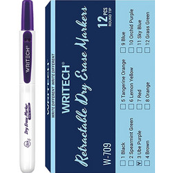 WRITECH ΜΑΡΚΑΔΟΡΟΣ ΠΙΝΑΚΟΣ ΚΟΥΜΠΙ 2mm RETRACTABLΕ ΜΩΒ (Το προιόν πωλείται σε μεμονωμένα τεμάχια του ενός)