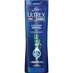 Ultrex Cool Sport Menthol Σαμπουάν κατά της Πιτυρίδας 360ml