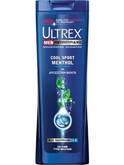 Ultrex Cool Sport Menthol Σαμπουάν κατά της Πιτυρίδας 360ml