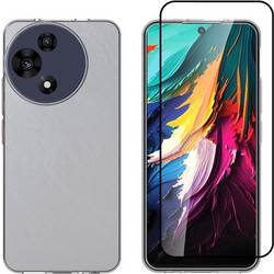 Vivid Set Gelly Case + Full Face Tempered Glass TCL 60R 5G Black