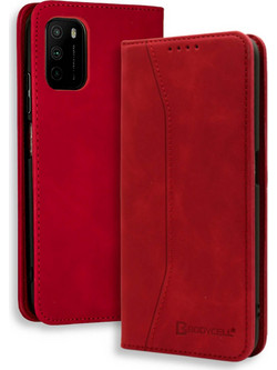 Bodycell Pu Leather Book Case Red (Xiaomi Poco M3)