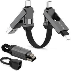 STATIK HexCharge Universal 4-in-1 Fast Charging Cable Black