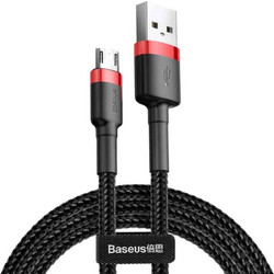 Baseus Cafule Braided MicroUSB Cable Black-Red 2m