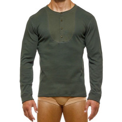 Modus Vivendi Ανδρική Μπλούζα Organic Henley Μακρυμάνικη 04251 Khaki