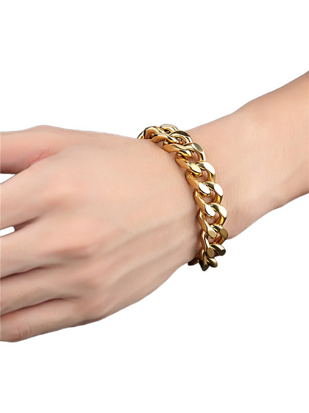 Ghetto Cuban Link Βραχιόλι Αλυσίδα Χρυσό