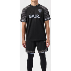 BALR. Training T-Shirt Αθλητικό ΜΑΥΡΟ Μοντέλο με εκτύπωση Διακοσμητική στρογγυλή λαιμόκοψη Στυλ regular fit