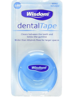 Wisdom Dental Tape Waxed Mint Κερωμένο Οδοντικό Νήμα με Γεύση 50m