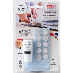 Σετ σφραγίδα με 10 διαφορετικά σχέδια HANDMADE COLOP Little Nio NIL003