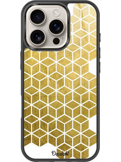 Gold Cubes Θήκη Κινητού Σχέδιο 50038 - iPhone, iPhone 16 Pro, Premium Classic Case