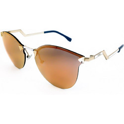 Fendi FF0040/S JFG/SQ Γυναικεία Γυαλιά Ηλίου Στρογγυλά Μεταλλικά Ασημί με Χρυσό Polarized Φακό