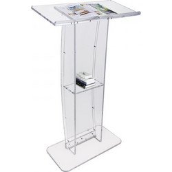 VEVOR Ακρυλικό Βήμα, 47" (119,4 cm) Ύψος, Διάφανο Ακρυλικό Βήμα με Ευρεία Επιφάνεια Ανάγνωσης & Ράφι Αποθήκευσης, Ελεύθερο Διάφανο Βήμα Ακρυλικό για Εκκλησία Γραφείο Σχολείο