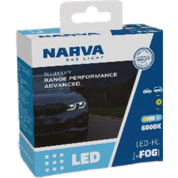 Λάμπες Narva H8/H11/H16 Fog, Range Performance Advanced Led 12V/24V 19W 6000K 2τμχ - 18218RPNVAX2