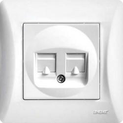 ΠΡΙΖΑ ΔΙΠΛΗ DATA RJ45 ΛΕΥΚΟ Hseries LINEME - Lineme
