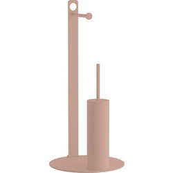 Πιγκάλ Με Χαρτοθήκη Ανοξείδωτο Matt Dusty Pink Φ28x60εκ. Pam & Co 4-400-304 - Pam & Co - 4-400-304