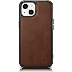 iCarer Oil Wax Leather MafSafe Back Cover Brown (iPhone 14 Plus)
