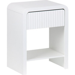 Κομοδίνο Zeplen pakoworld MDF σε λευκή απόχρωση 40x30x53εκ 260-000026
