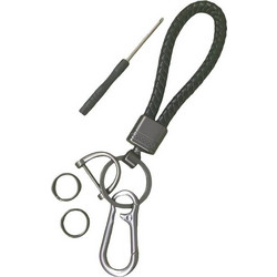 Μπρελόκ Αυτοκινήτου Car Metal Keychain Braided Rope Black Gunmetal 1pc