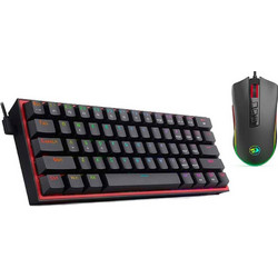 Redragon MK1 Black Μηχανικό Gaming Πληκτρολόγιο 60% με Custom Red Διακόπτες RGB