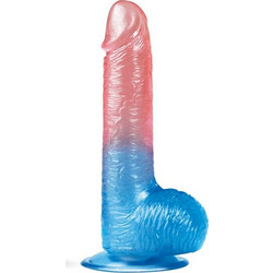 Lovetoy Dazzle Studs No1 7.5" Ρεαλιστικό Dildo με Βεντούζα & Όρχεις 19cm Μπλε Ροζ