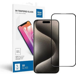 Blue Star 5D Full Cover Tempered Glass (iPhone 15 Pro) Black