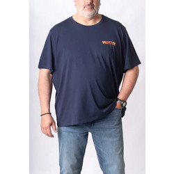 T-SHRT K/M WRANGLER ΜΟΝΟΧΡΩΜΟ ΜΕ ΛΑΙΜΟΚΟΨΗ KAI ΣΤΑΜΠΑ ΤO BRAND - ΜΠΛΕ ΣΚΟΥΡΟ