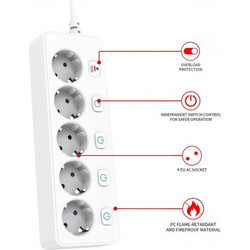 Πολύμπριζο TU-XIN Surge Arrest 5 Schuko Outlets Master Overload White (TX-5EU-SO-W)