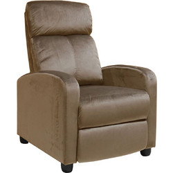 Woodwell Πολυθρόνα Relax Βελούδινη Καφέ Porter E9781,2